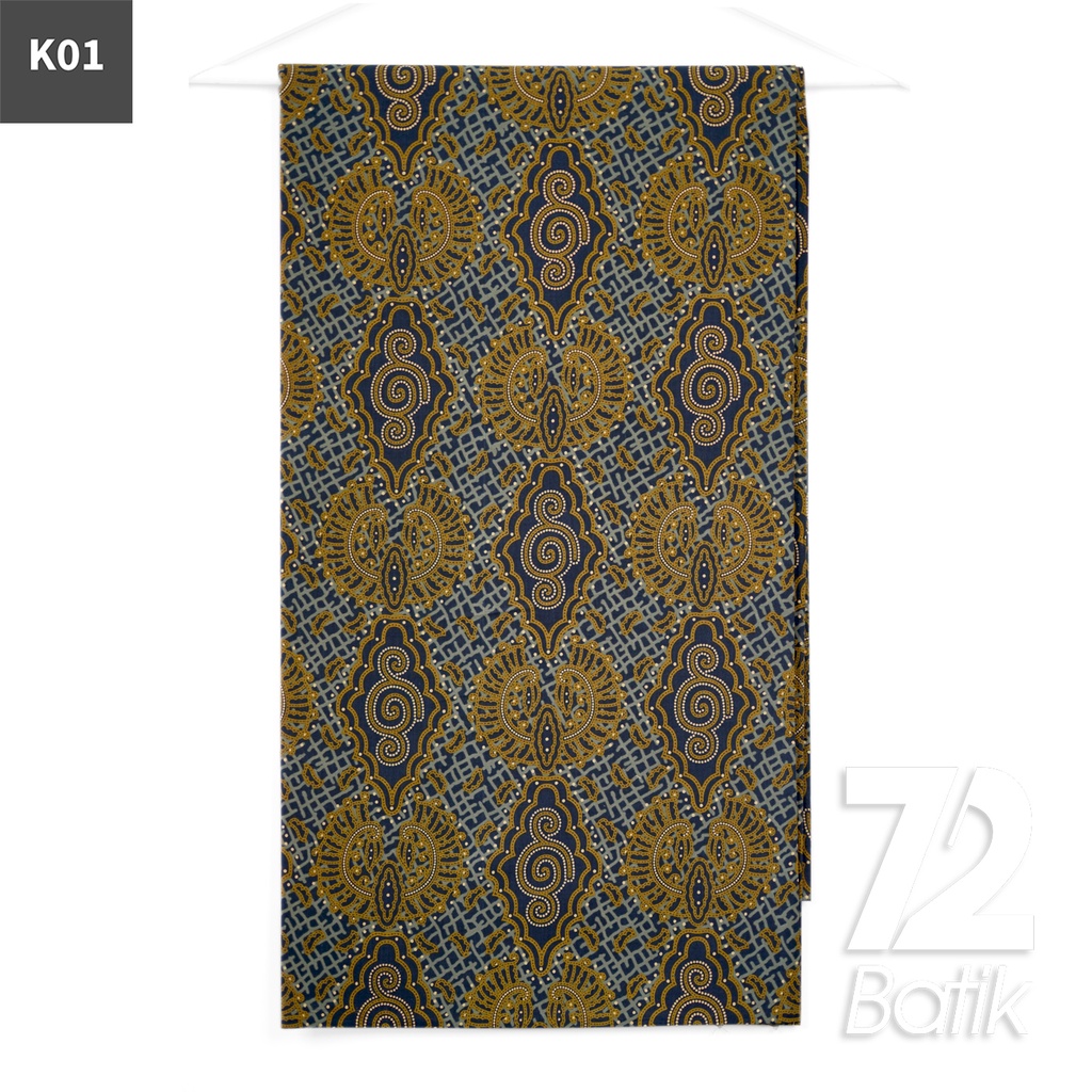 KAIN BATIK KATUN Premium Motif Klasik Warna Tosca Gold 723000 Cap 72IL Jarik Jarit Samping Kebat Panjang Batik Katun Modern Premium Bahan Seragam Batik Pernikahan Kantor Keluarga Murah Kamen Jadi Batik Bali Lembaran