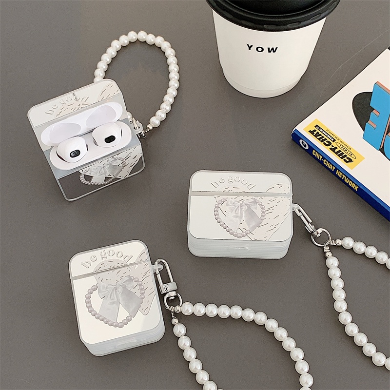 Untuk airpods3 case AirPods Pro3 2 1 Cover Lucu Korea Mutiara Rantai Earphone case airpods3 hearphone Protect Cover Airpod2