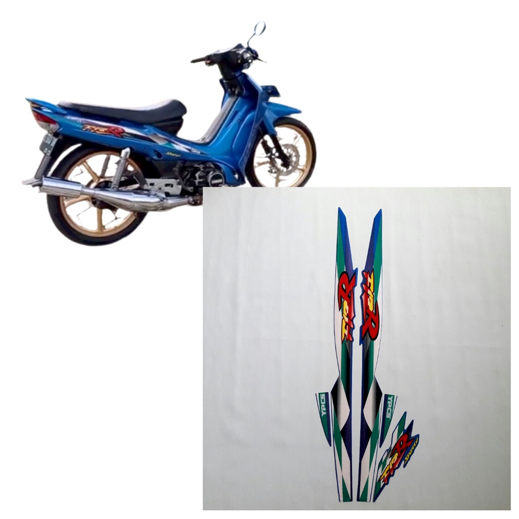 stiker motor f1zr 1998 biru-hijau