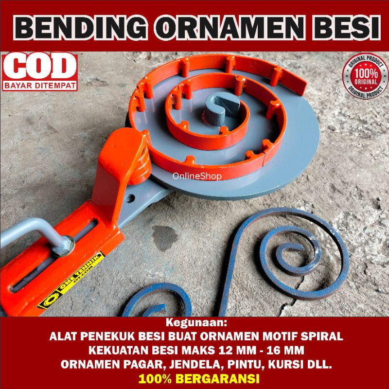 ALAT TEKUK BESI Penekuk Besi Ornamen Bending Nako Ukuran 12 mm Motif Spiral