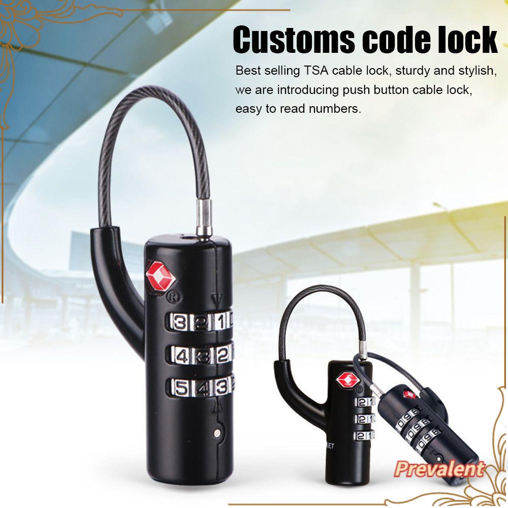 Preva TSA Customs Lock Gembok Customs Kunci Koper Kabel Portable Anti Maling Kunci Kombinasi