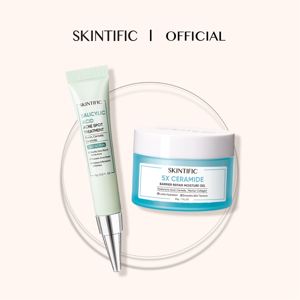 SKINTIFIC - Salicylic Acid Acne Spot Treatment Gel 10g Totol Jerawat
Salep Jerawat + 5% Ceramide Barrier Repair Moisture Gel 30g Pelembab
Wajah