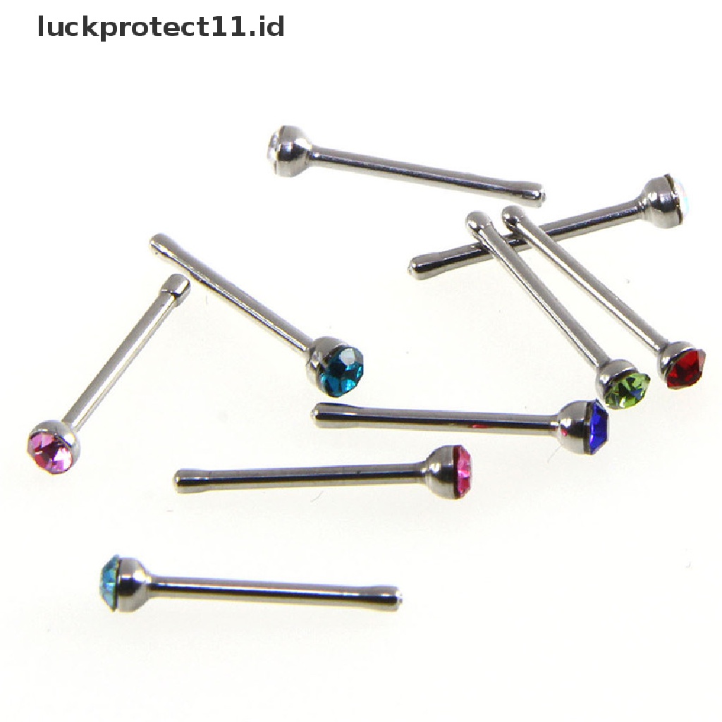 /Fashion Hot// Fashion// 36X Kristal Berlian Imitasi Cincin Hidung Tulang Stud Perhiasan Tubuh Stainless Steel.