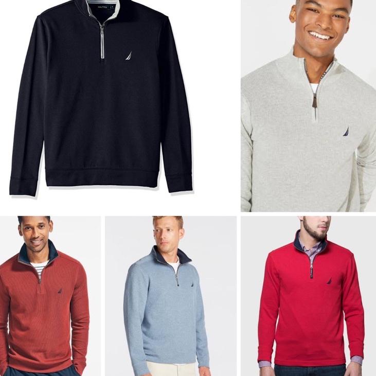 Sweater Nautica Half Zipper Up To Big Size