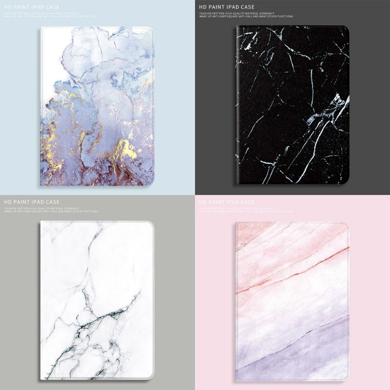 Case iPad Bergambar HD Marble Cantik Elegan Casing iPad Pen Slot gen 7/8/9 10.2 Inch 2019/2020/2021 Ipad Pro 11&quot; 2020 2021