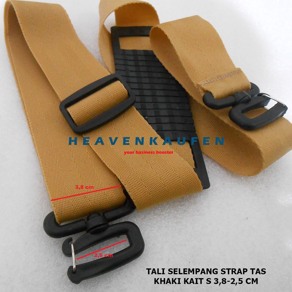 Tali Selempang Strap Tas 3,8 cm Warna Khaki Kopi Susu Kait S 3,8 cm - 2,5 cm