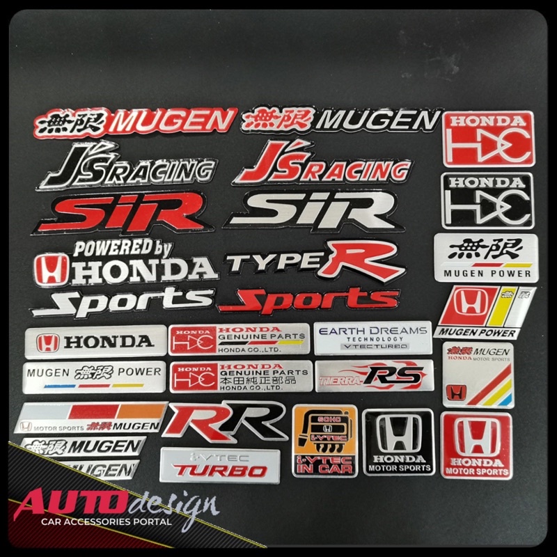 Emblem Mobil Honda JDM Mugen Bahan Aumunium Sheet Best Quality