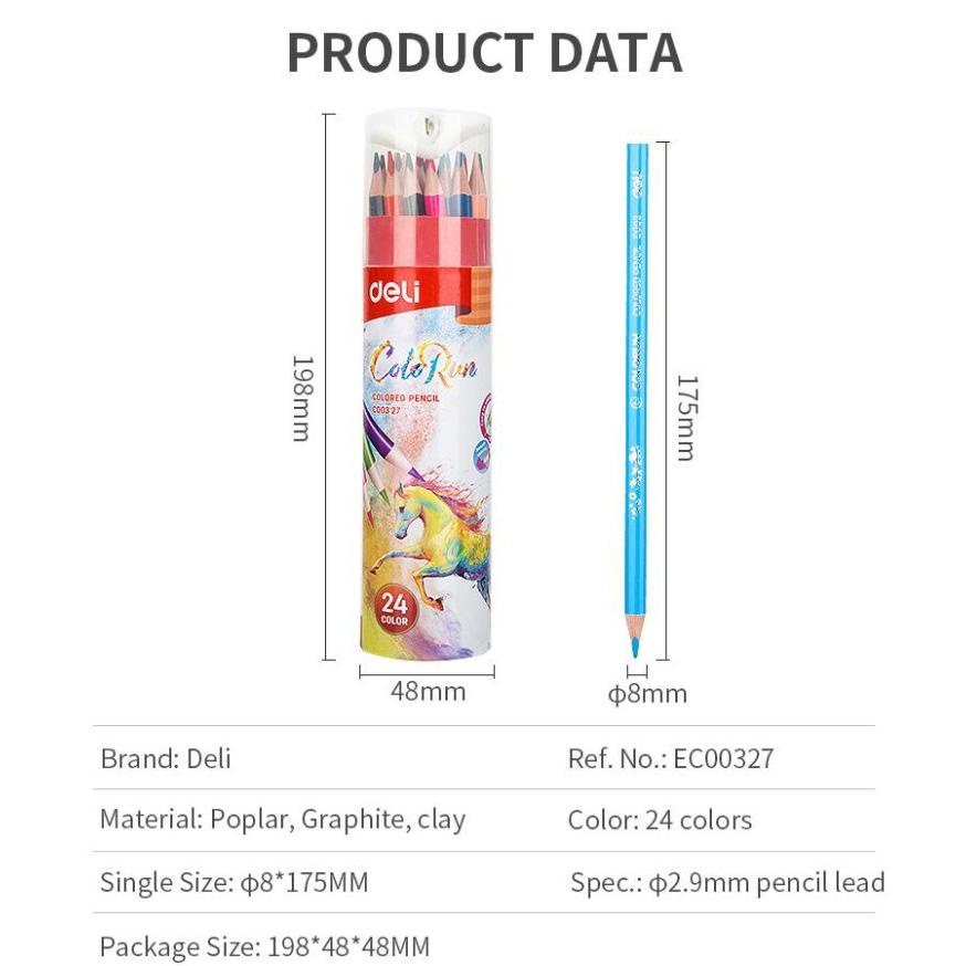 

Terjangkau - Pensil Warna / Color Pencil Deli 24 Warna Bonus Serutan - Ec00327 !