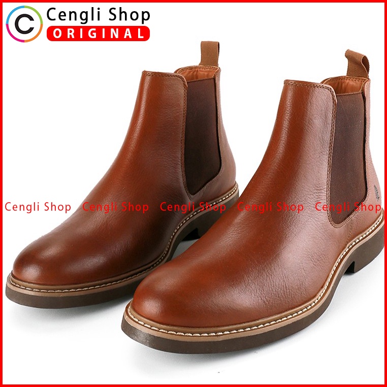 HM011 SEPATU BOOT KULIT HUSH PUPPIES PRIA KERJA KANTOR BRANDED ORIGINAL COKLAT BROWN