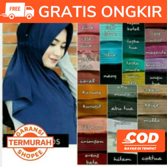 Grosir 10pcs jilbab serut jokowi kolom grosir