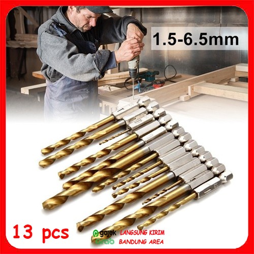 Mata Bor HSS Steel Titanium Set 13 Pcs Mata Bor Power Drill Steel Titanium