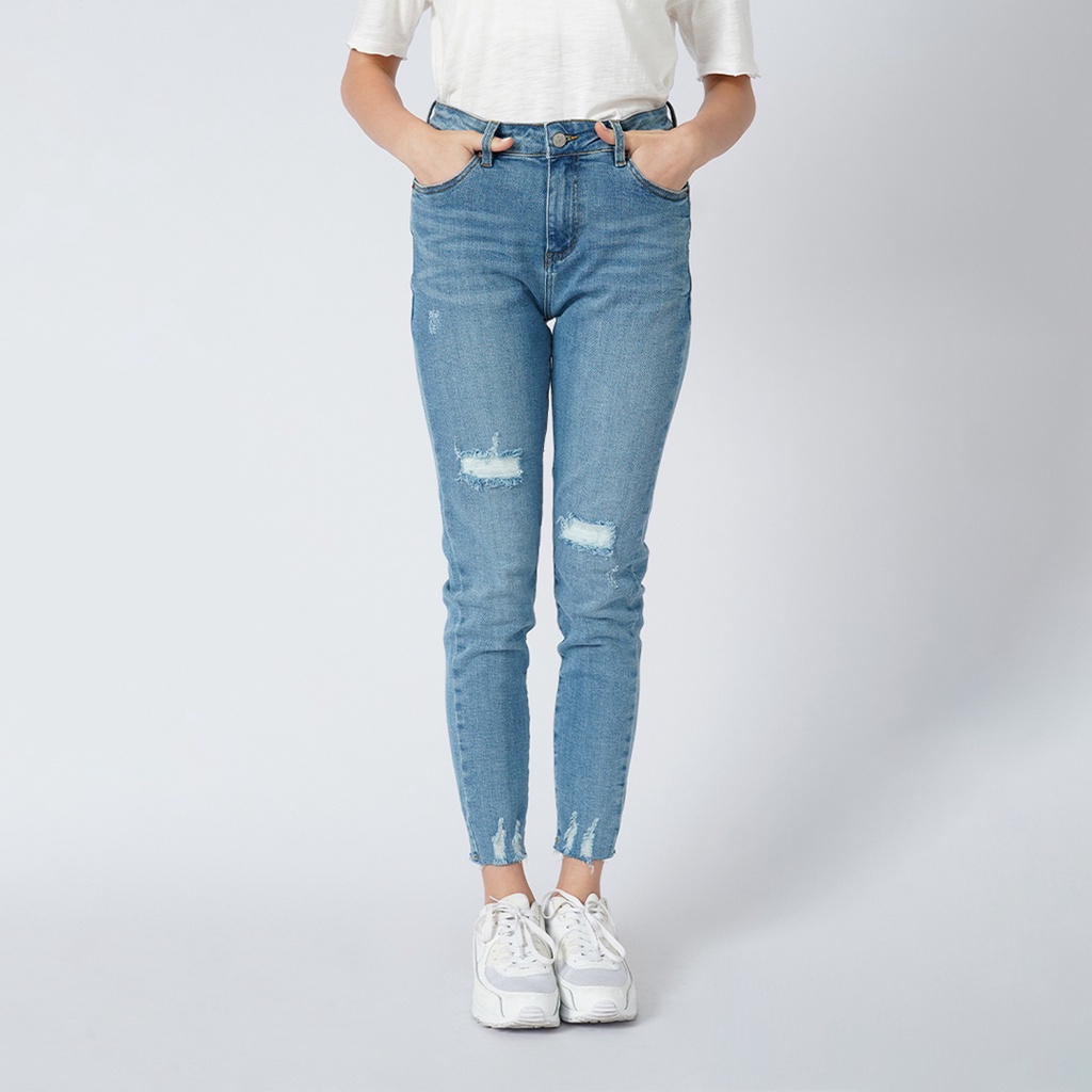 FLIES Celana Denim Wanita Unfinish I31000140F Biru