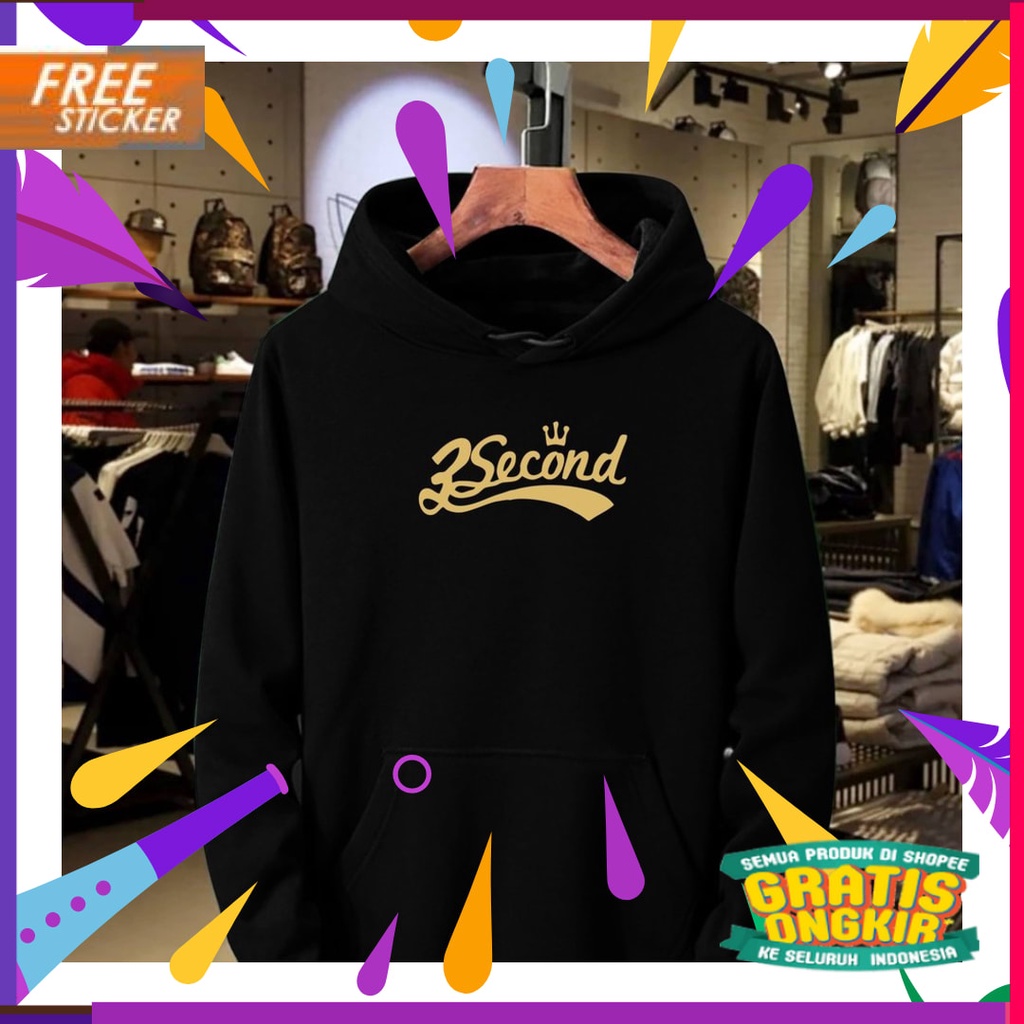 Putih hitam biru hijau orange pink tosca abu / Sweater / Hoodie Distro 3second Crown Gold / Hoodie D