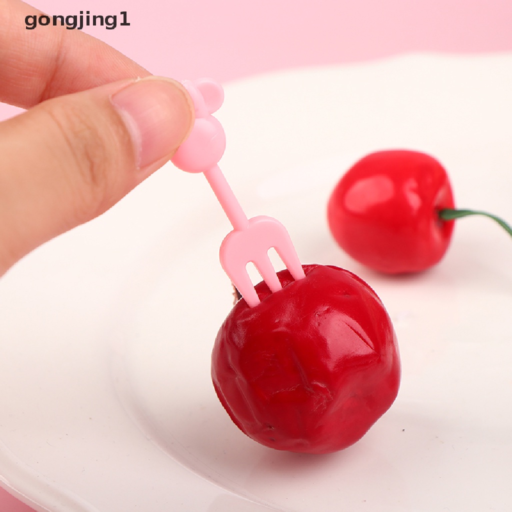 Ggg 10 Pcs Anak Garpu Buah Dessert Tusuk Gigi Reusable Lunch Prasmanan Picks Stick ID