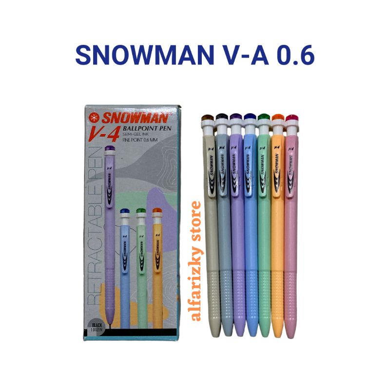 

Pulpen Snowman V-4 0.6 Tinta Hitam - Ballpoint Pen Semi Gel Ink