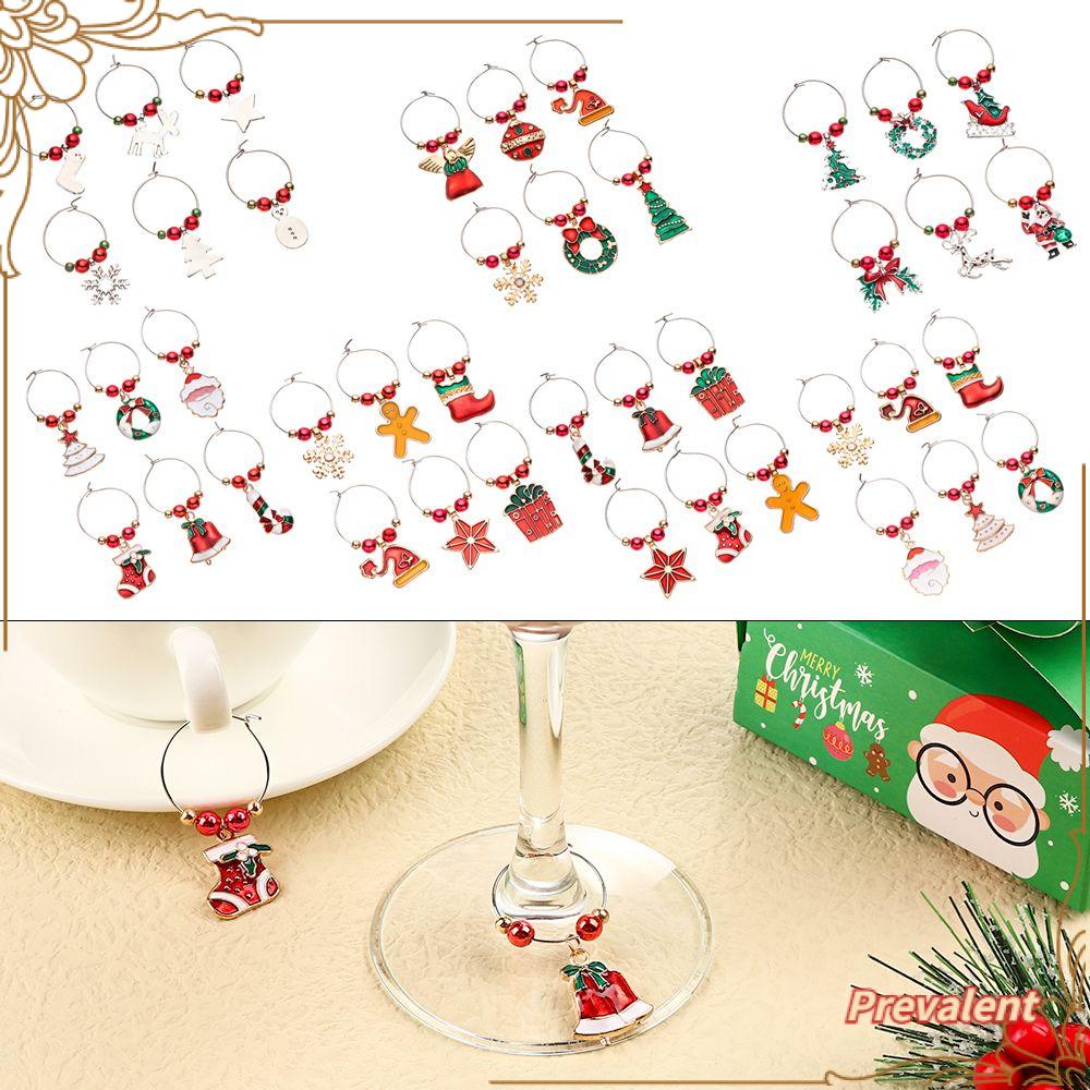 Preva 6Pcs Cincin Dekorasi Cangkir Natal Snowman Xmas Liontin Produk Tahun Baru Christmas Cup Ring