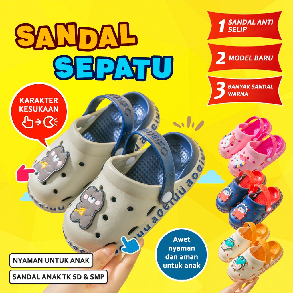 Sepatu Sendal Anak Cewek Umur 3 4 5 6 7 8 Tahun Karakter Kesukaan Anak Anak