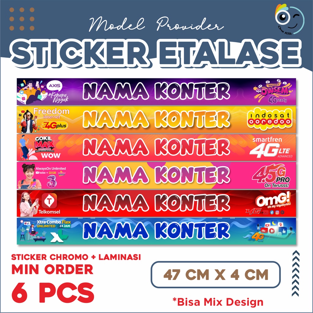 Sticker Etalase Konter / Stiker counter / Sticker konter Murah / Aksesoris Konter Model Provider -On