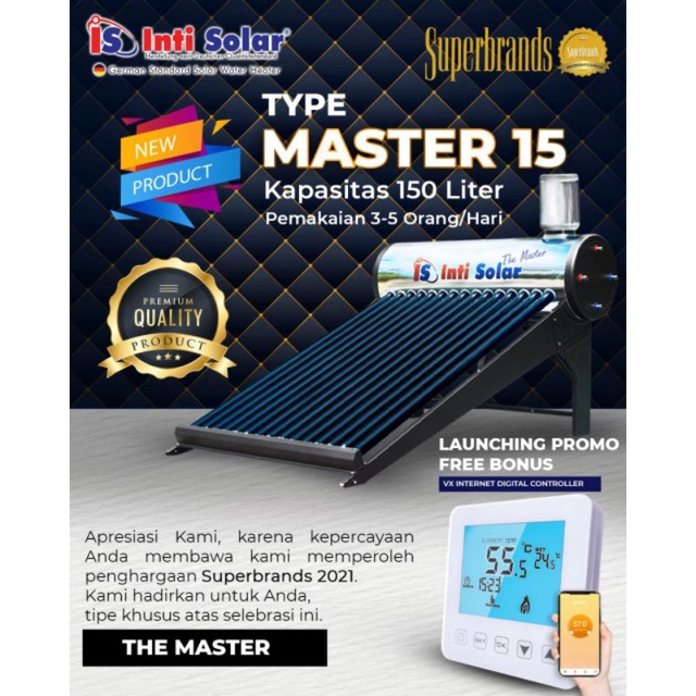 Pemanas Air Tenaga Matahari Inti Solar Master Series | Water Heater