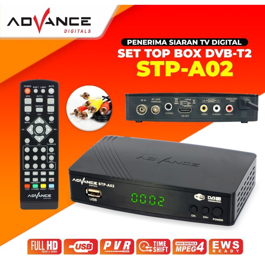 STB tv digital advance  - Set top box advance - STB tv digital advance DVBT2 A02 - receiver tv digital advance