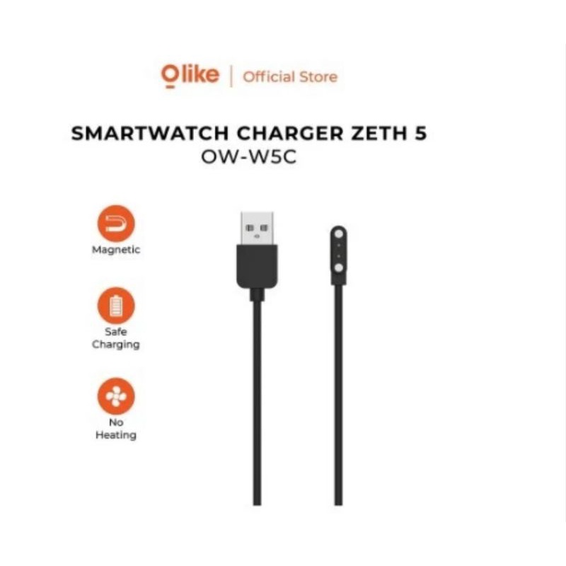 Olike OW-W5 & OW-W3 Kabel Charger 2 Pin Original Smartwatch Magnet
