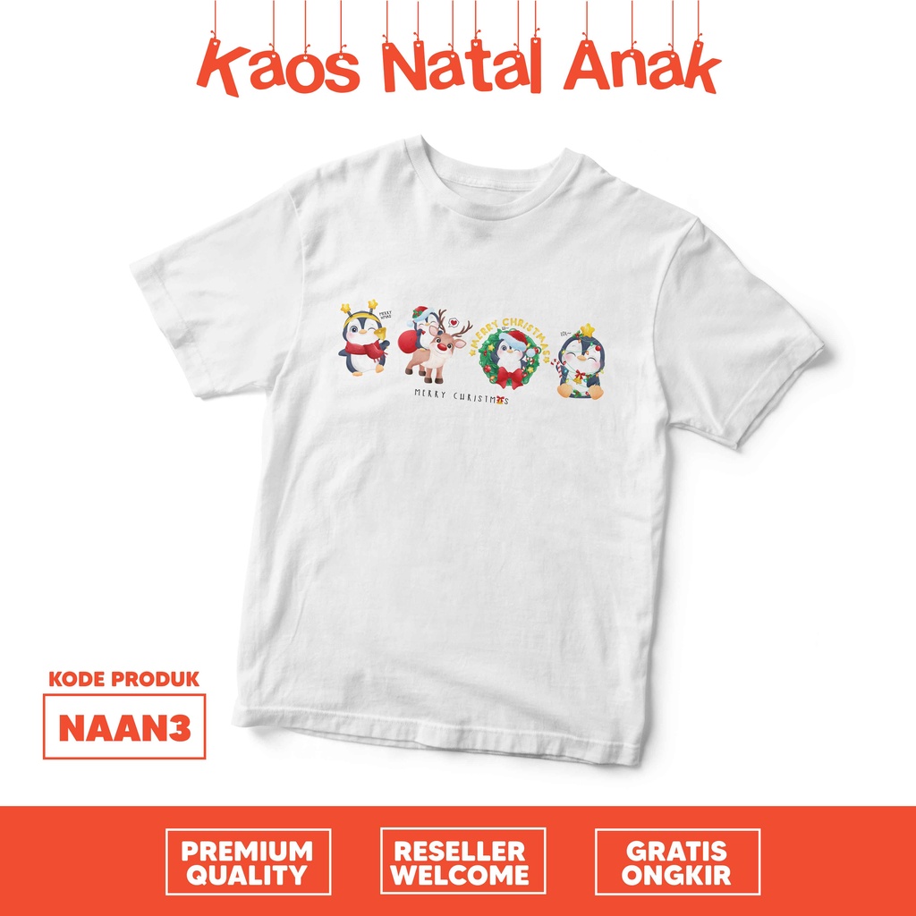 [KAOS ANAK] Natal Merry Christmas  cewek cowok anak full cotton combed