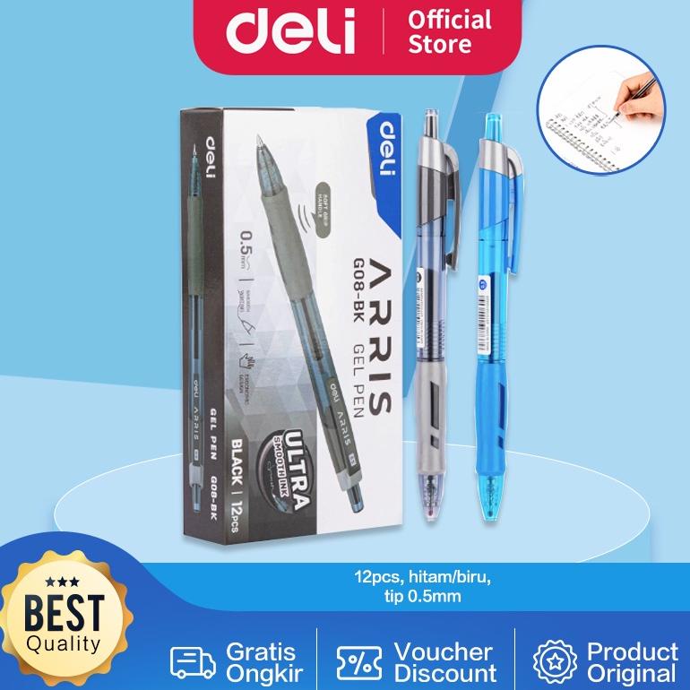 

DELI GEL PEN 0.5MM 2 WARNA HITAM/BIRU 12 PCS/ DELI PULPEN GEL CETEK 0.5MM 2 WARNA ISI 12PCS EG08-BX TERLARISS...,,,,,