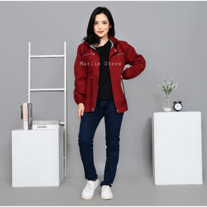 Jaket Parka Cewek Jumbo / big size Size L - XL - XXL - XXXL - XXXXL hoodie bisa dilepas