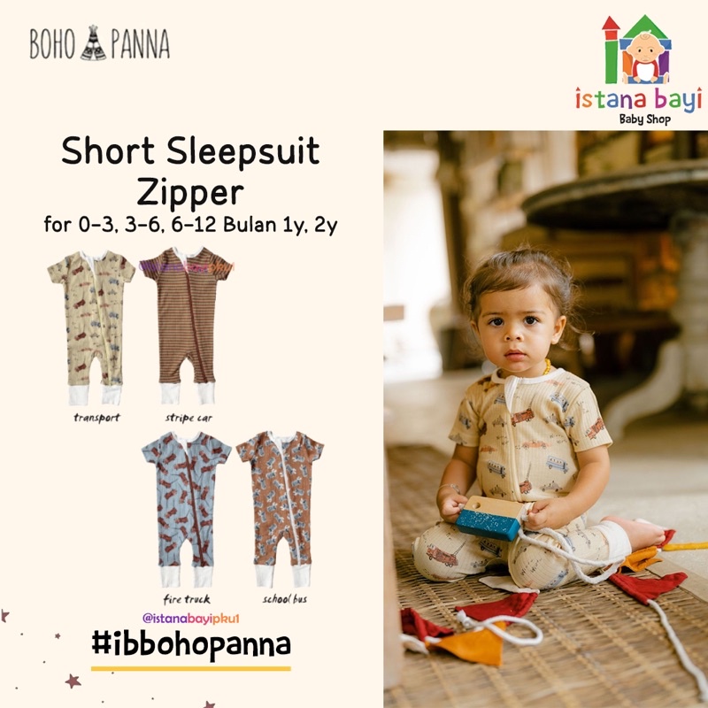 BOHOPANNA SLEEPSUIT ZIPPER -SLEEPSUIT BABY - JUMPER ANAK 0-2 TAHUN