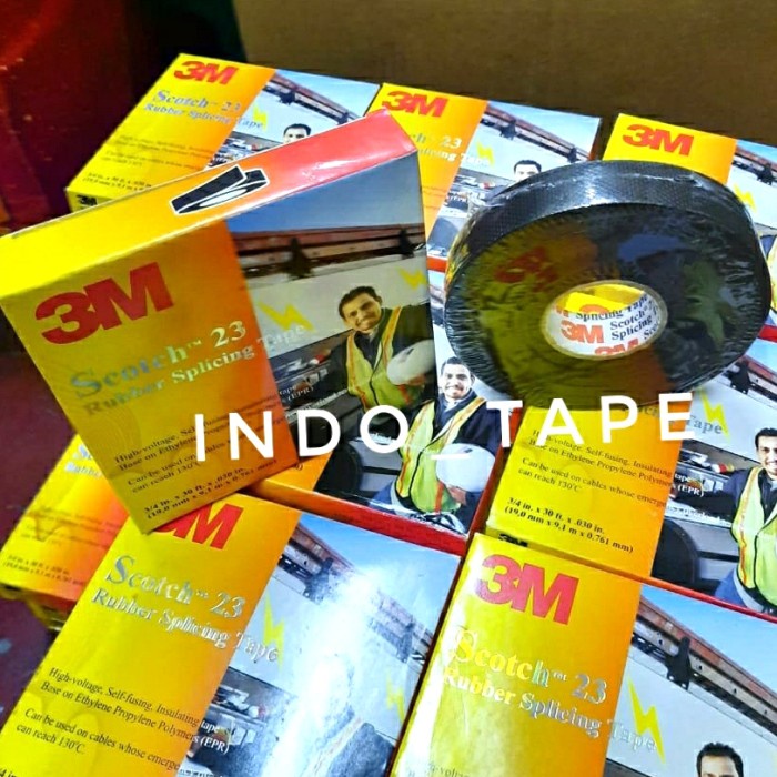 Isol 3M Scoth 23 Rubber /Isolasi Tarik Listrik/Tahan Air