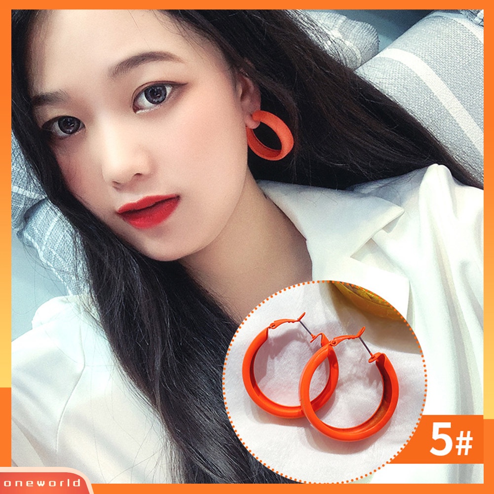 [WONE] Fashion Wanita Kelopak Bunga Menjuntai Drop Hoop Hook Earrings Hadiah Perhiasan Liburan