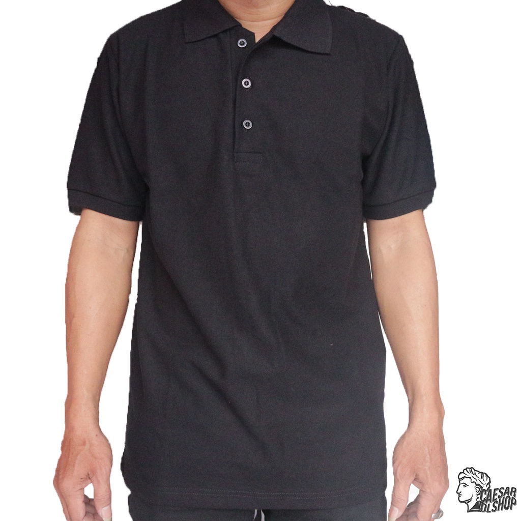 CaesarOlshop - Polo Shirt | Kaos Polos Pria - Black