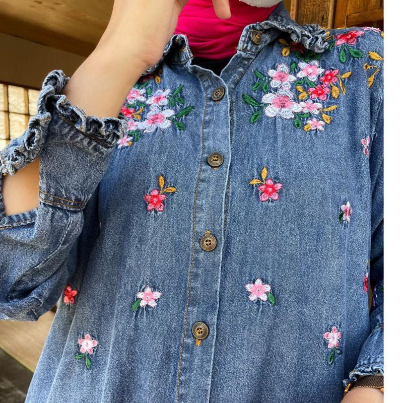 Cuci Gudang  Tunik Laluna Tunik Jeans Wanita High Quality Denim Ld110