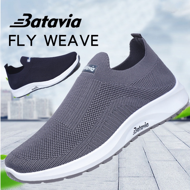 Batavia 2023 Baru Pria Kanvas Sepatu Rajutan Sepatu Pria Nyaman Bernapas Sepatu Pria Jogging Olahraga Pria sepatu black abu blue  sepatu cowo sepatu pria sepatu pria ringan B22