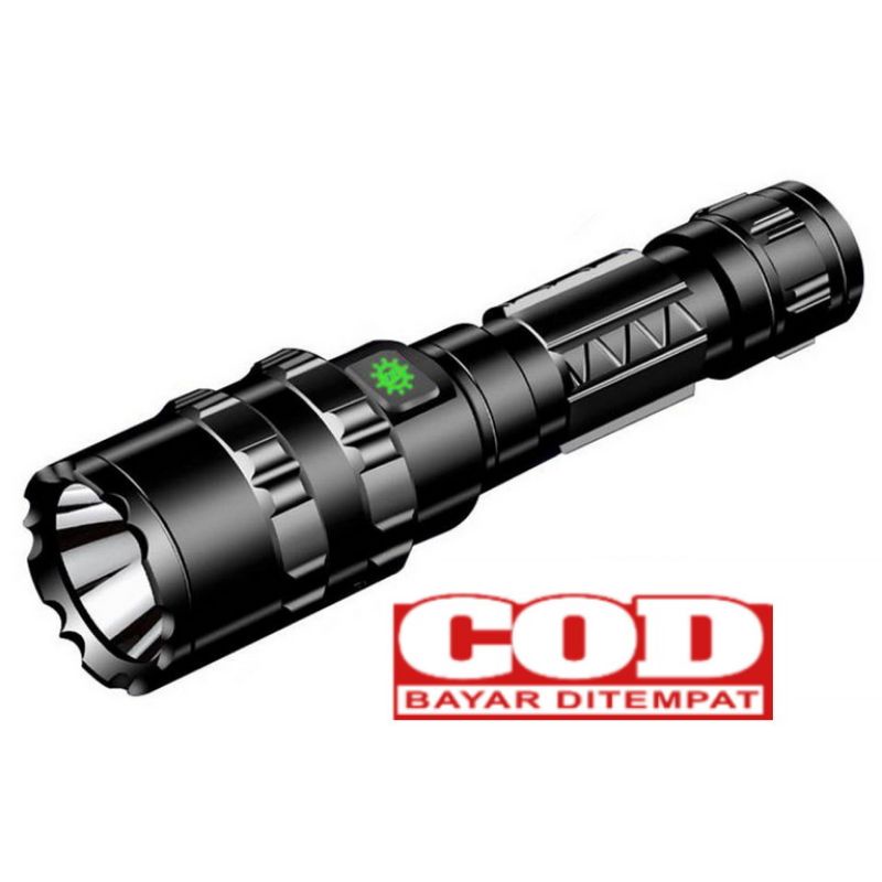 Senter LED Super Terang 65000 Lumens Baterai Cas Anti Air LED Torch Hunting With Battery