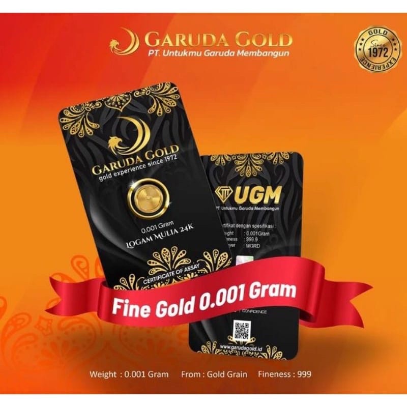 Garuda Gold 0,001gram // Logam Mulia 24k // Emas Batangan Bersertifikat 0,001 gram