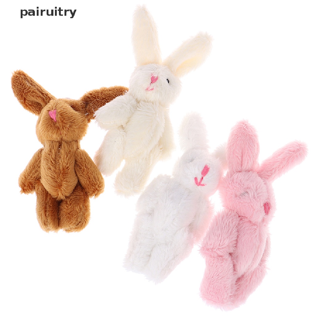 Prt 5Pcs 6cm Mini Joint Rabbit Pendant Plush Bunny Untuk Gantungan Kunci Buket Mainan Boneka PRT