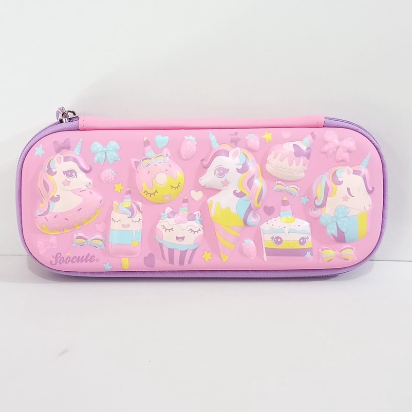 Tempat Pensil 3D Original Import Berkualitas Motif Timbul Unicorn Ice Cream Kotak Pensil 3D Unicorn Import Kado Anak Perempuan Keren