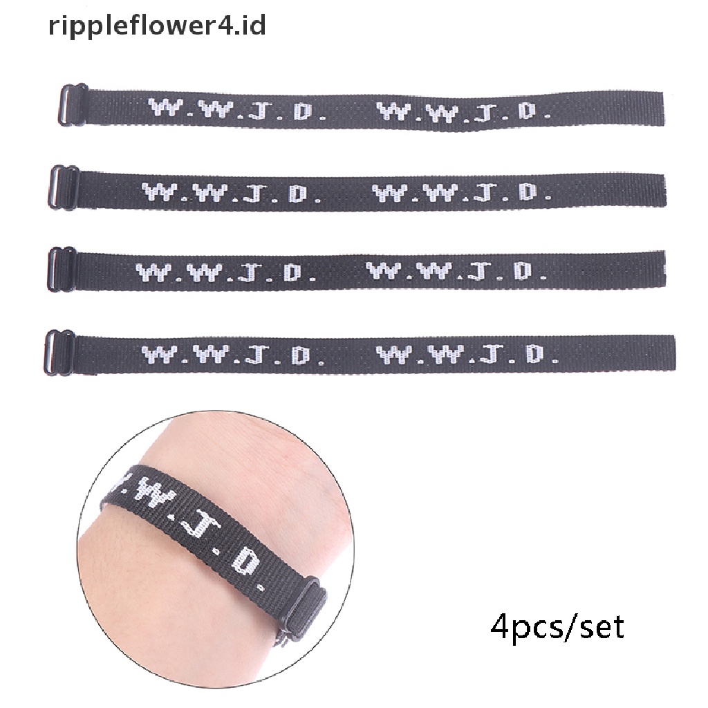 {rippleflower4.id} 4pcs Gelang WWJD Gelang Religi Gelang Apa Yang Akan Yesus Lakukan Gelang Alkitab~