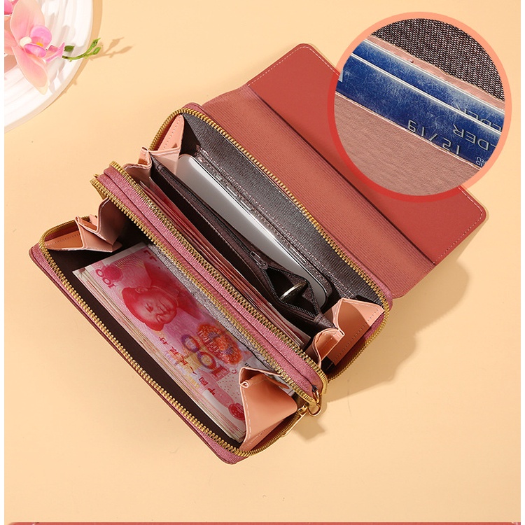 CYS Dompet Wanita Multifungsi Impor Berkualitas / Tas Hp Dompet Panjang Cantik Kekinian / Dompet Selempang Hp Wanita Murah D66