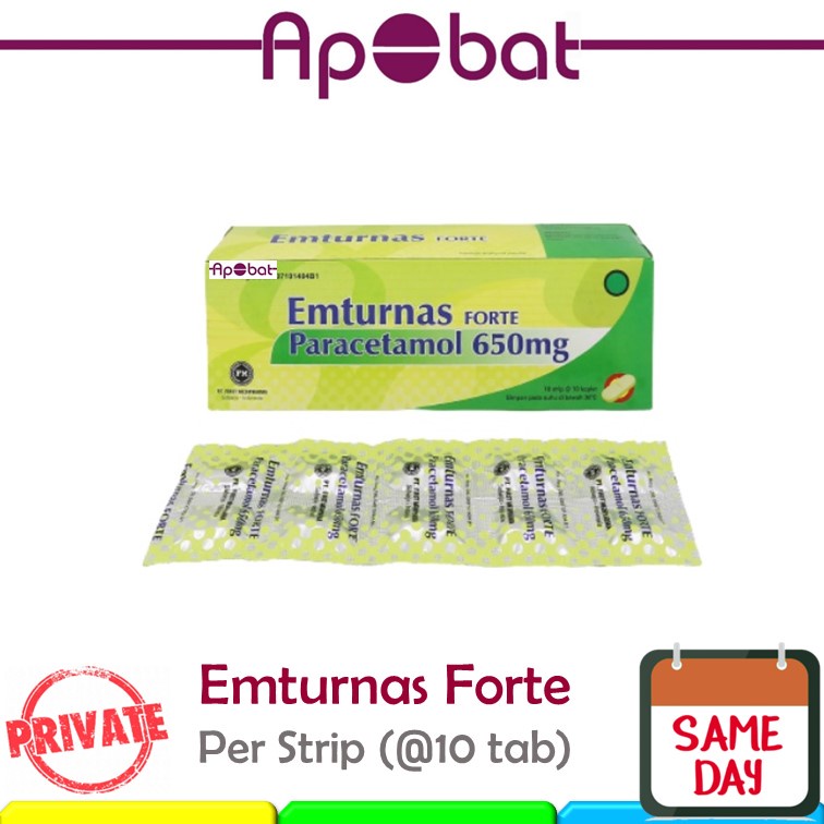 - ApObat - Emturnas Forte 650 mg STRIP Tablet Obat Demam Nyeri Pusing Paracetamol Parasetamol