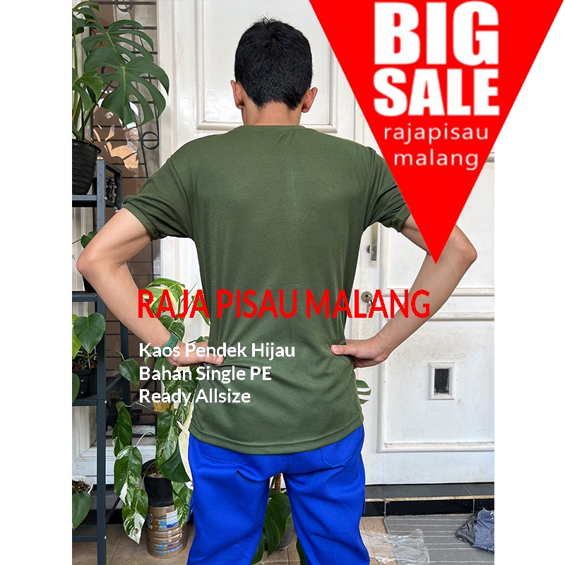 Kaos pendek hijau polos / kaos pdl/pdh/TNI/army daleman lapangan tactical outdoor Bahan Pe