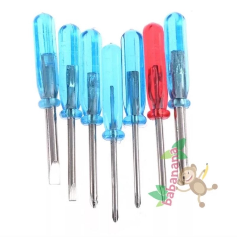 Obeng Mini 7 in 1 Plus Minus 45mm x 3mm Kecil Set Screwdriver Tamiya