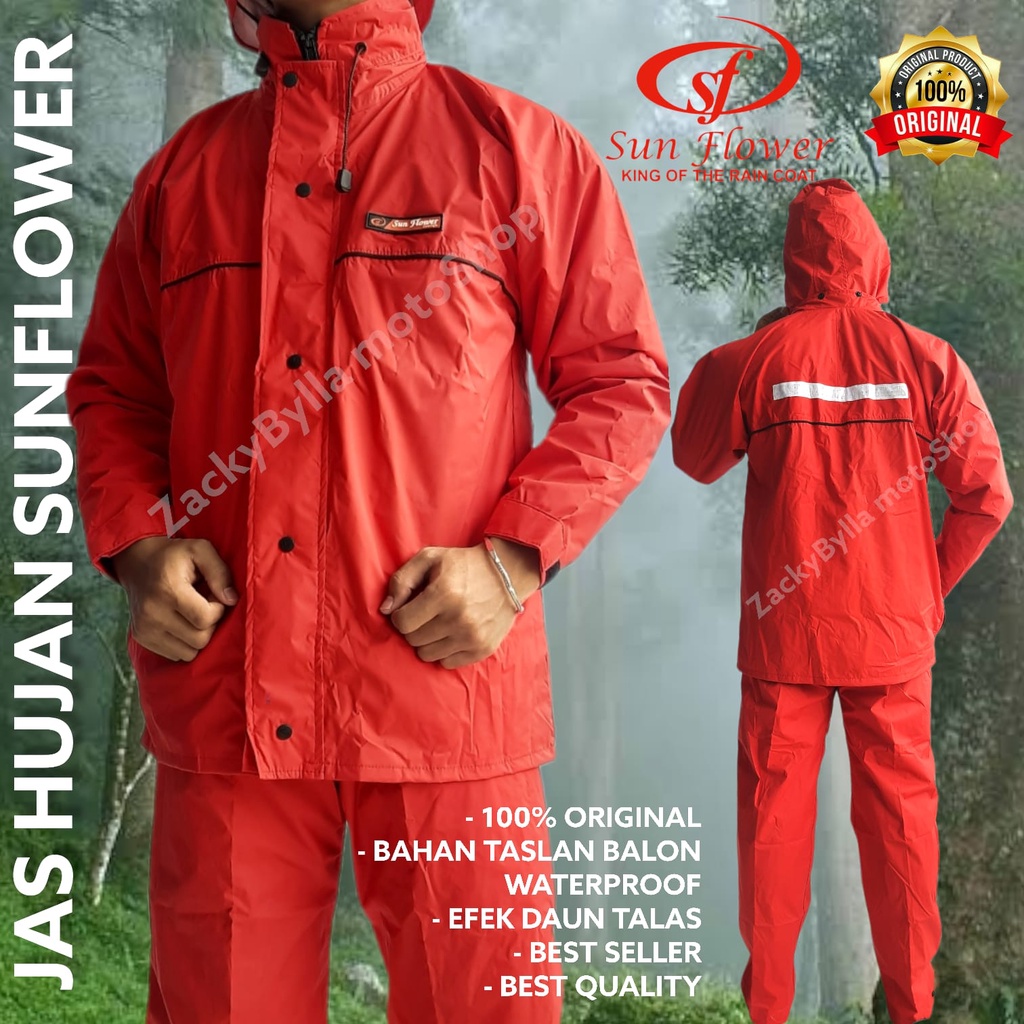 Jas Hujan Sunflower Original Size S, M, L, XL, XXL, XXXL, XXXXL | Raincoat Sun Flower Setelan jaket dan Celana