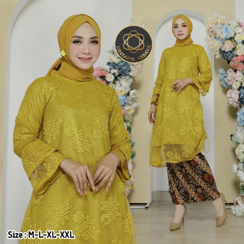 Tunik Serut Brukat Kebaya Wisuda Modern Baju Bodo