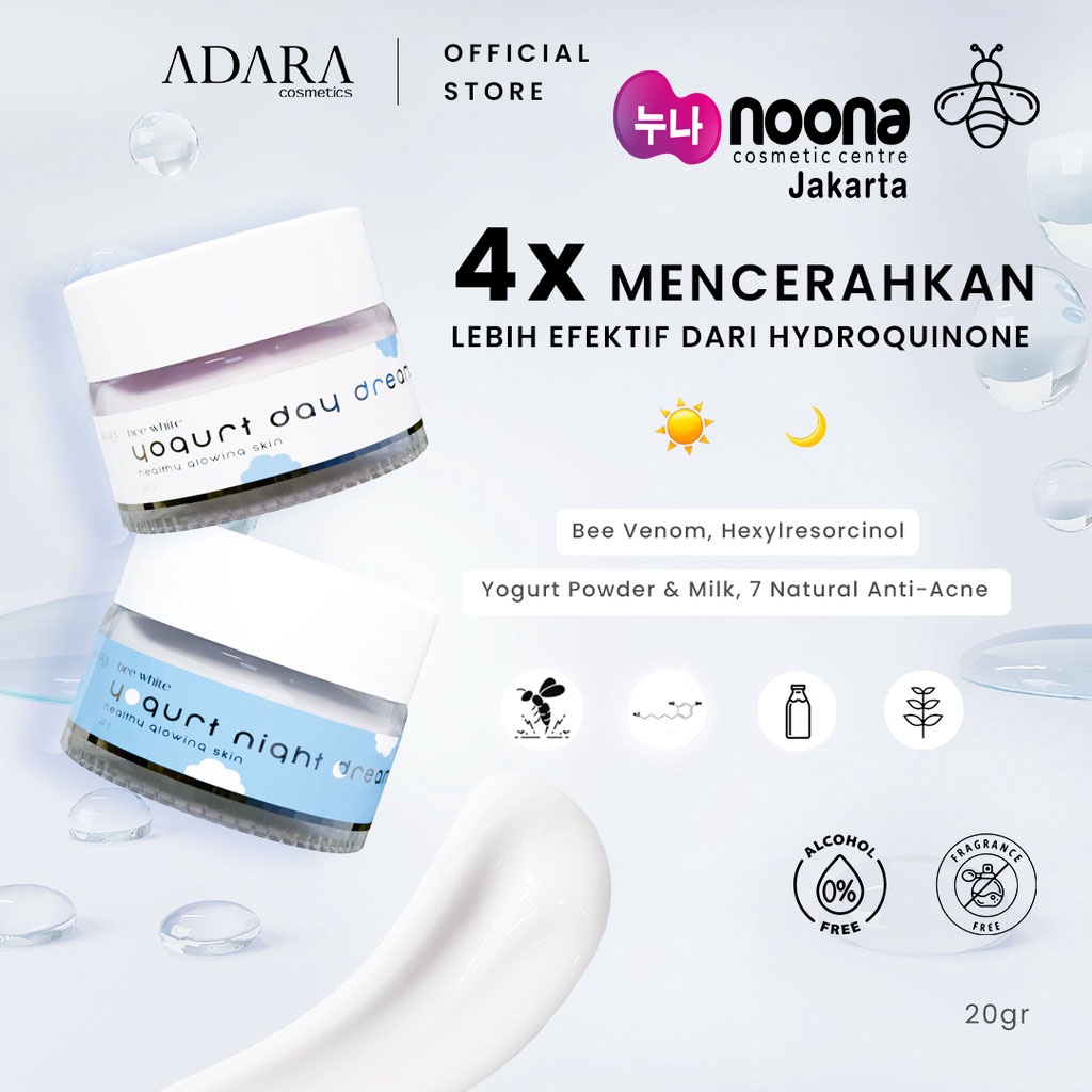 ADARA - BEE WHITE YOGURT DAY CREAM | NIGHT CREAM (20G)