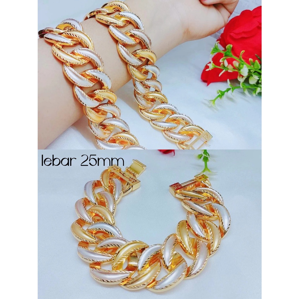 Gelang Xuping Rantai Kombinasi Terbaru Perhiasan Fashion W132(besar lebar/medium/kecil) 3478