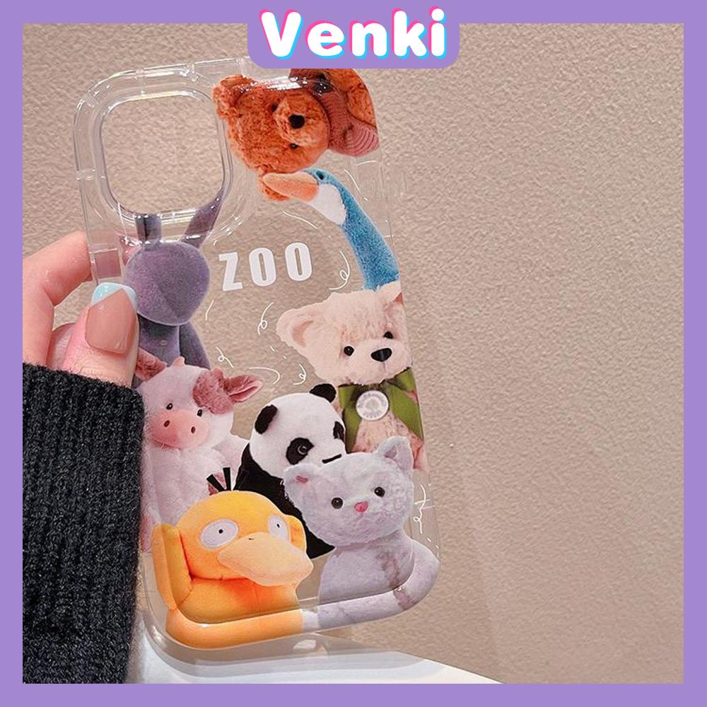 Case For iPhone 14 Pro Max TPU Soft Jelly Airbag Clear Case Cute Animals Case Camera Protection Shockproof For iPhone 14 13 12 11 Plus Pro Max 7 Plus X XR