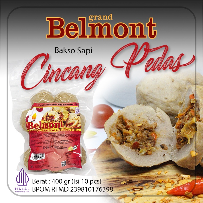 

Bakso Cincang Pedas Belmont Kemasan Vakum 400gr. Lezat, Halal dan Higienis