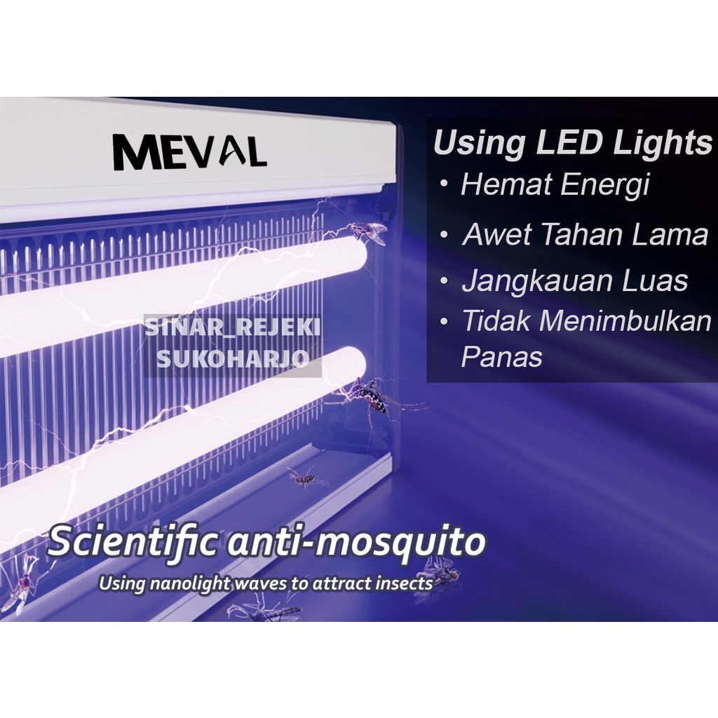 MEVAL Insect Killer Perangkap Nyamuk Serangga Lampu UV 2 Watt 6 Watt 8 Watt